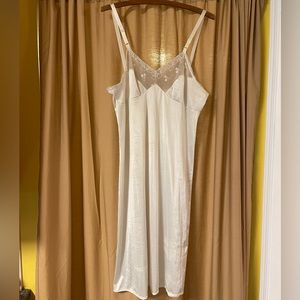 Vintage White Lace and Sateen Nightie